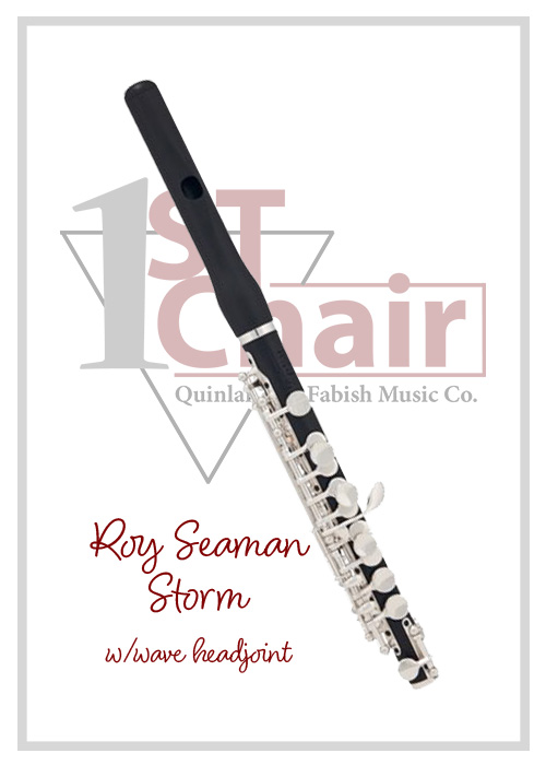 Roy Seam Storm piccolo in black with silver keys and wave headjoint