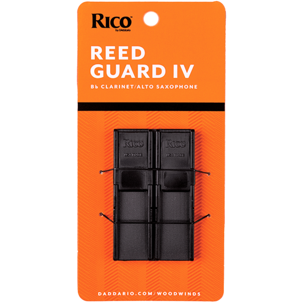 Black RICO Clarinet and Alto Sax Reed Guard on orange card