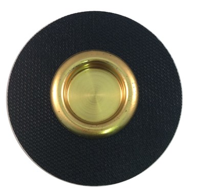 black rubber circle with metal center