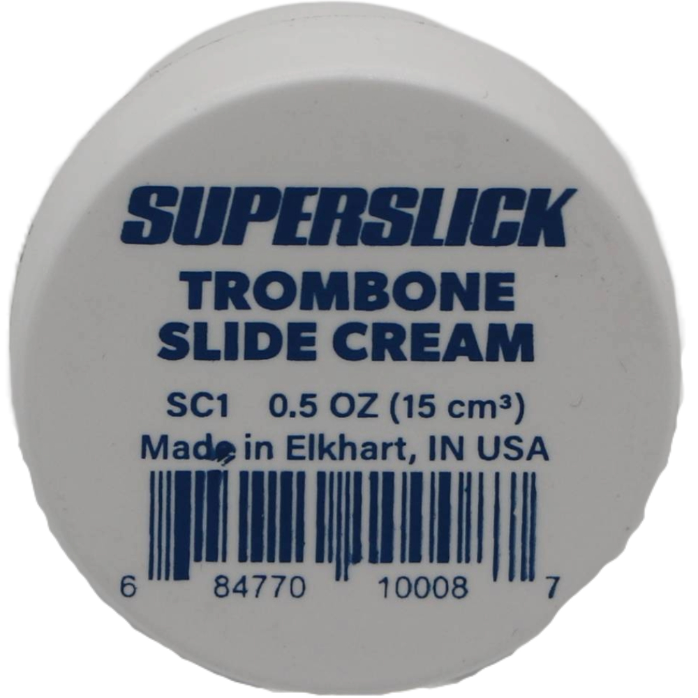 white container of superslick trombone cream