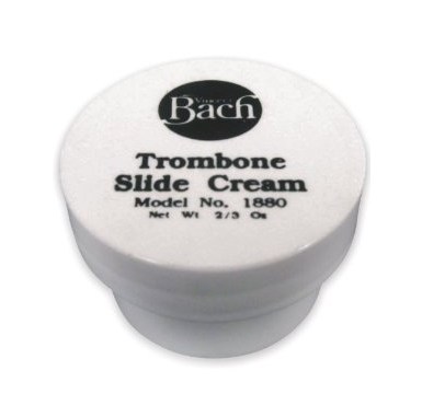 White plastic tub of Bach trombone slide cream