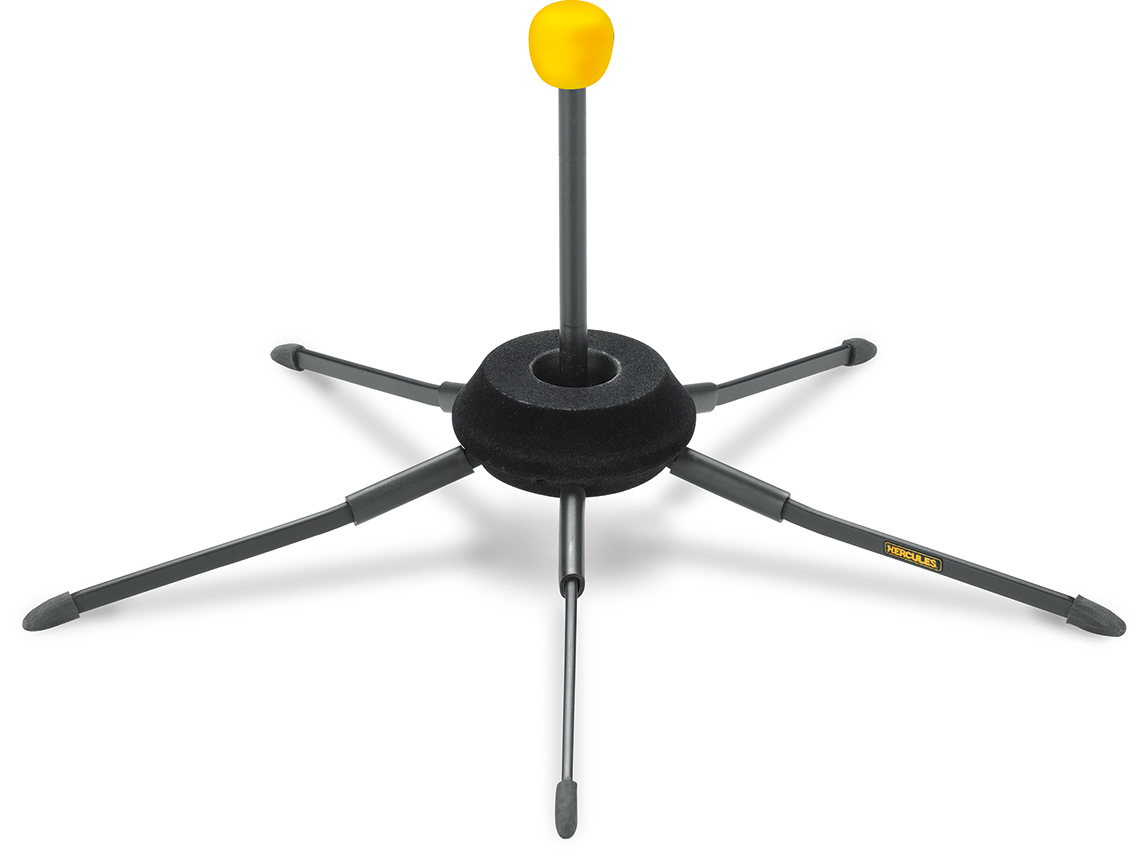 Black Hercules in bell trumpet stand with five support legs model DS410B