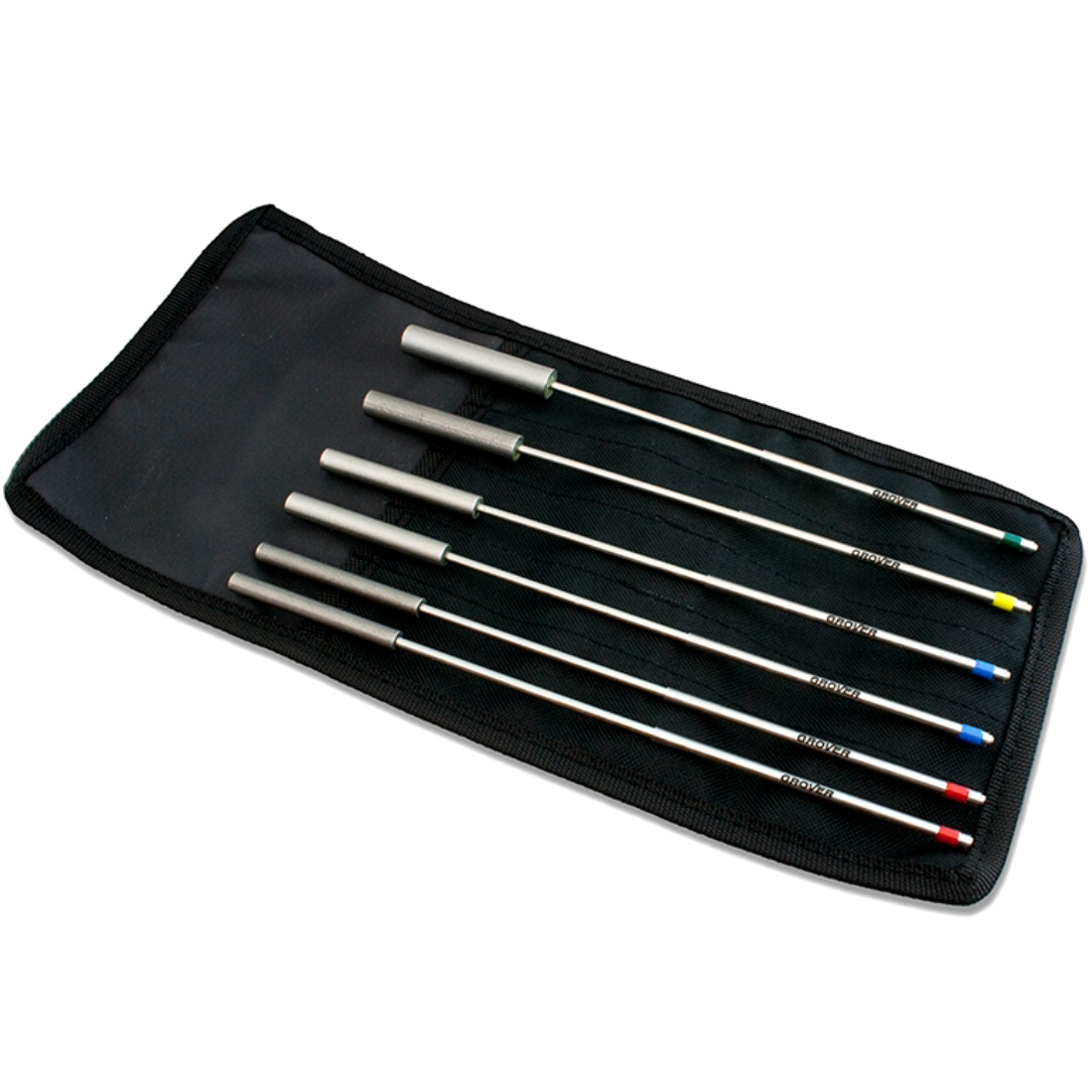 Set of 6 triangle beaters in a black carrying case