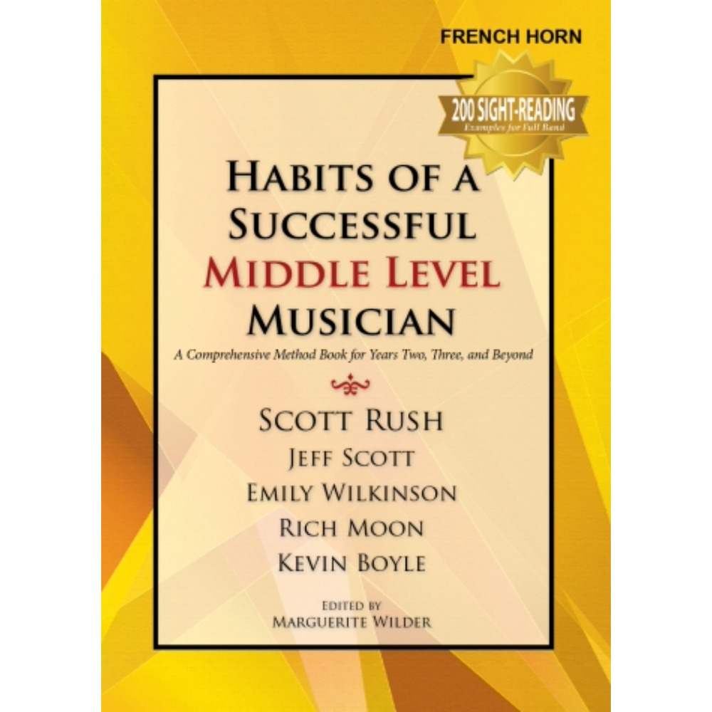 Yellow method book titled Habits of a Successful Middle Level Musician - French Horn