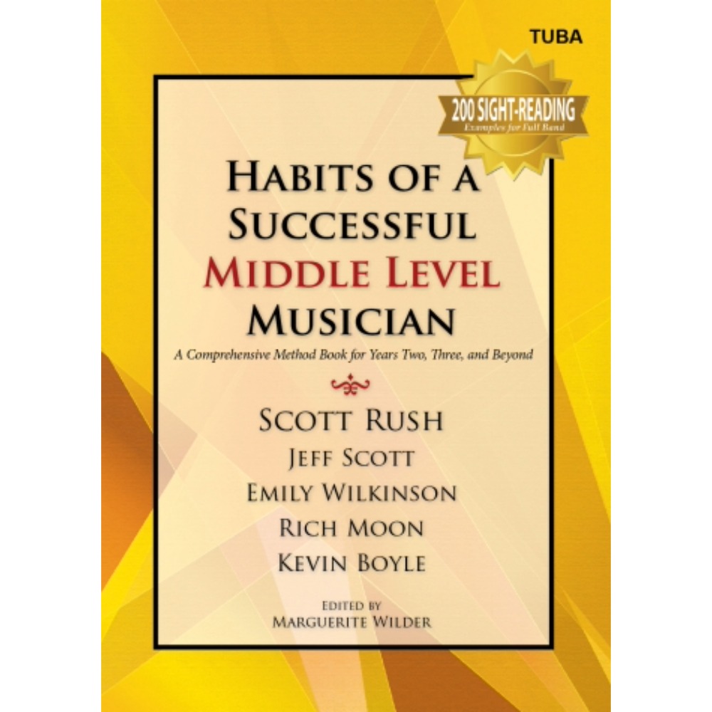 Yellow method book titled Habits of a Successful Middle Level Musician - Tuba