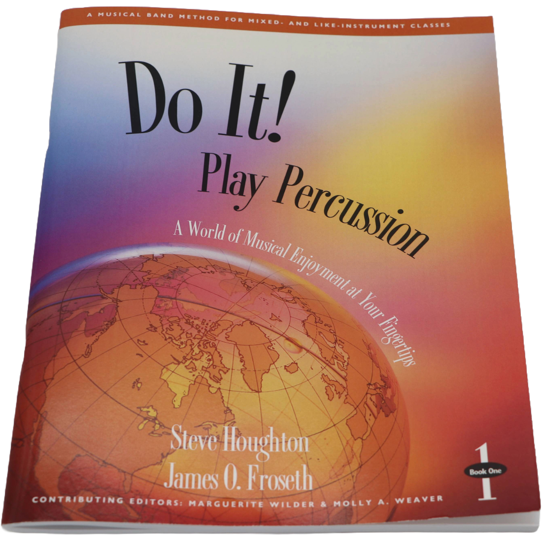 Multicolored GIA Music method book titled Do It! Play Percussion