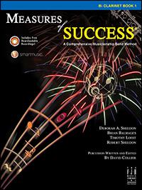 Black cover with multicolor music staff for Measures of Success Clarinet Book 1