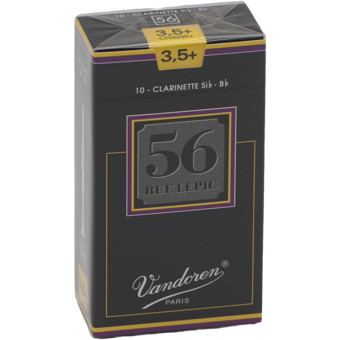 Black box of 10 Vandoren Rue Lepic B flat Clarinet reeds - Strength of 3.5+