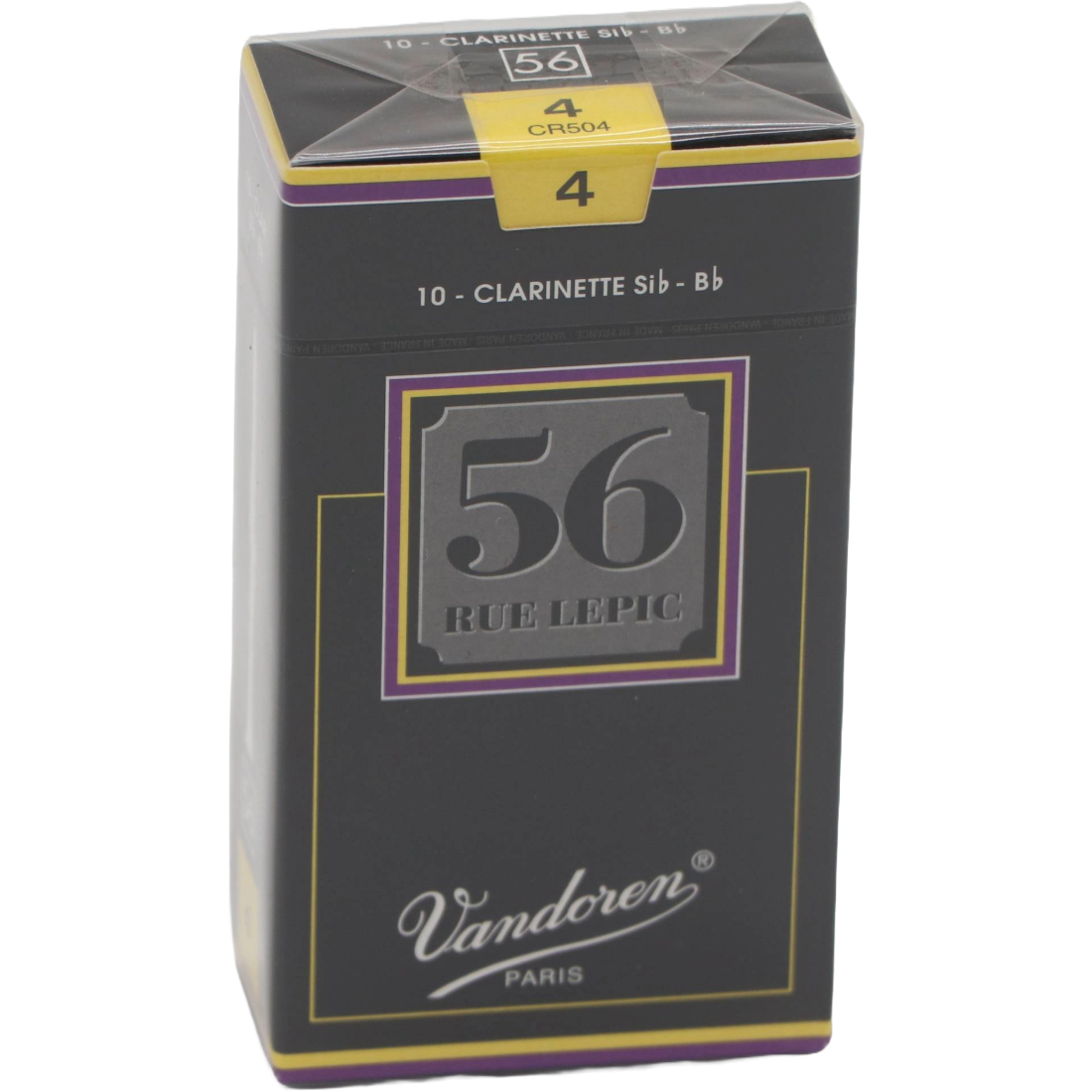 Black box of 10 Vandoren Rue Lepic B flat Clarinet reeds - Strength of 4