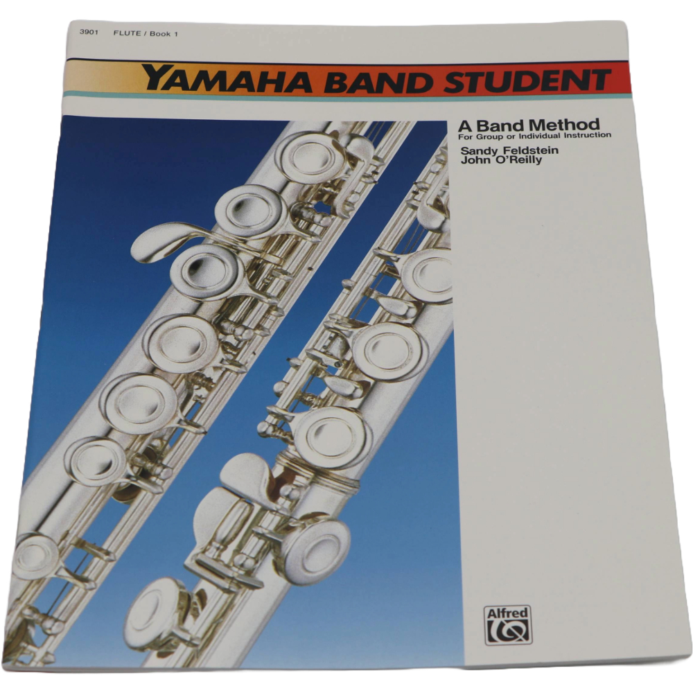 White and blue method book 1 titled Yamaha Band Student