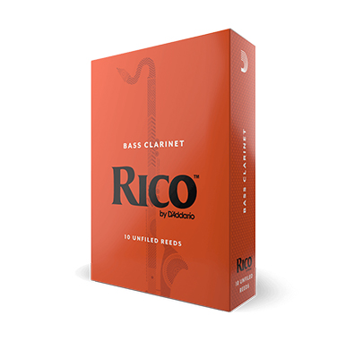 Orange box of 10 Rico by D'addario Bass Clarinet Reeds