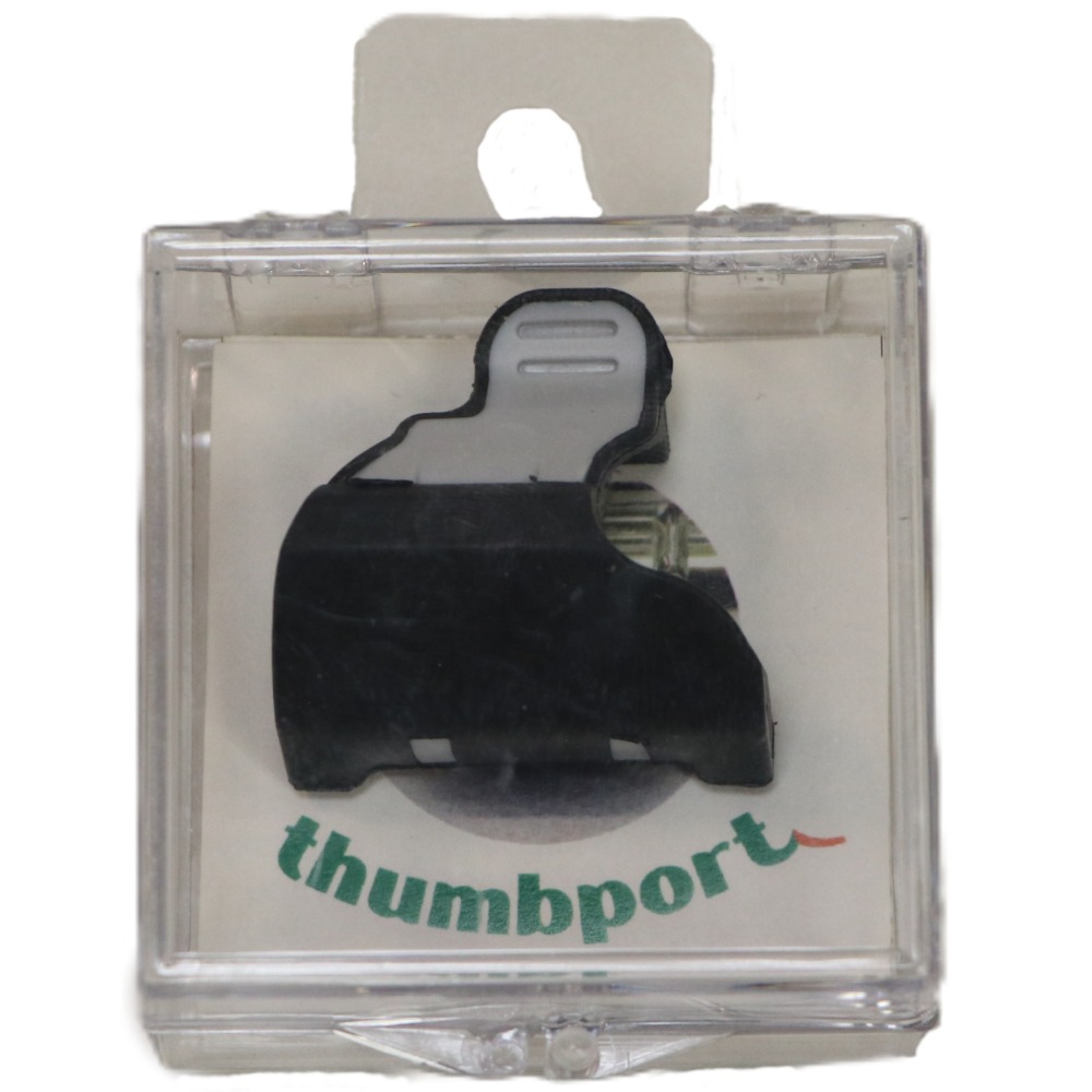 Black and grey thumb rest for flute