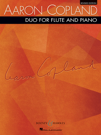 Orange book of Aaron Copland's duo for Flute and Piano sheet music