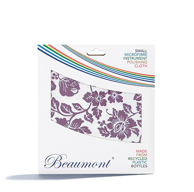 Beaumont microfiber flute swab with lavendar floral pattern on white background