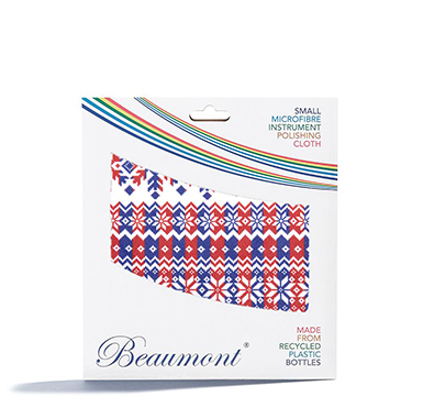 Beaumont flute swab with nordic pattern in red and royal blue