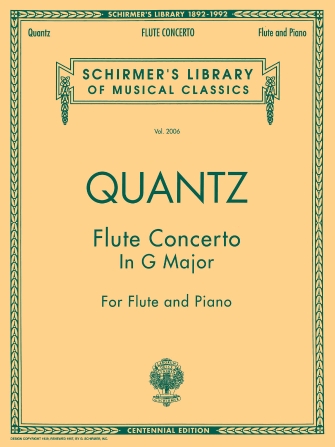 yellow cover. flute music for Quantz Flute Concerto in G Major