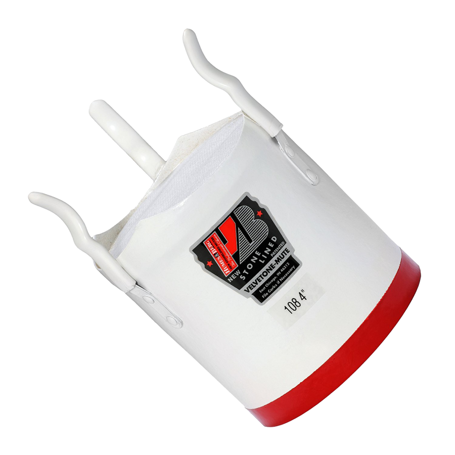 Red and white trumpet bucket mute