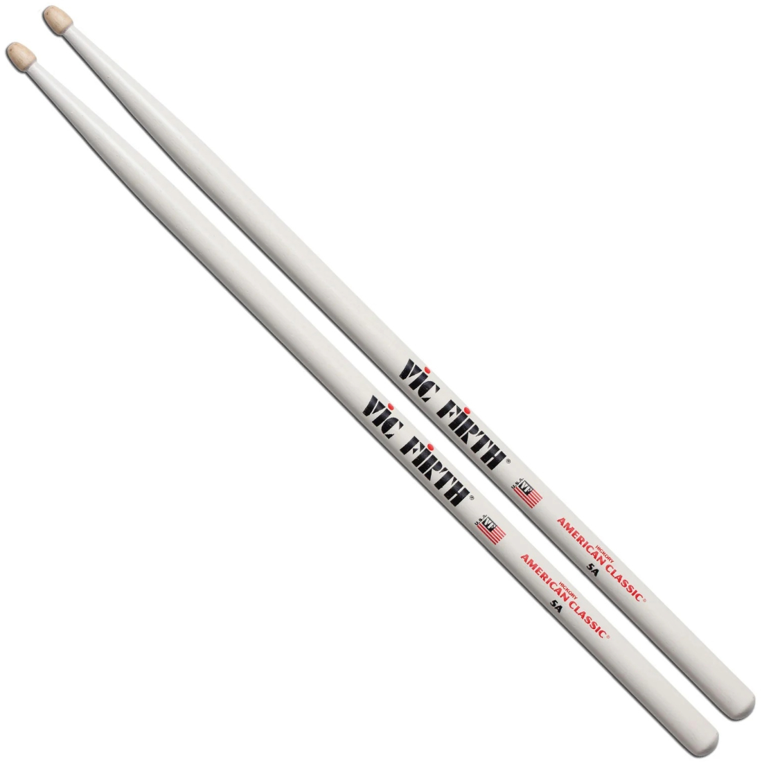 Vic Firth white painted 5a wood tip drumsticks