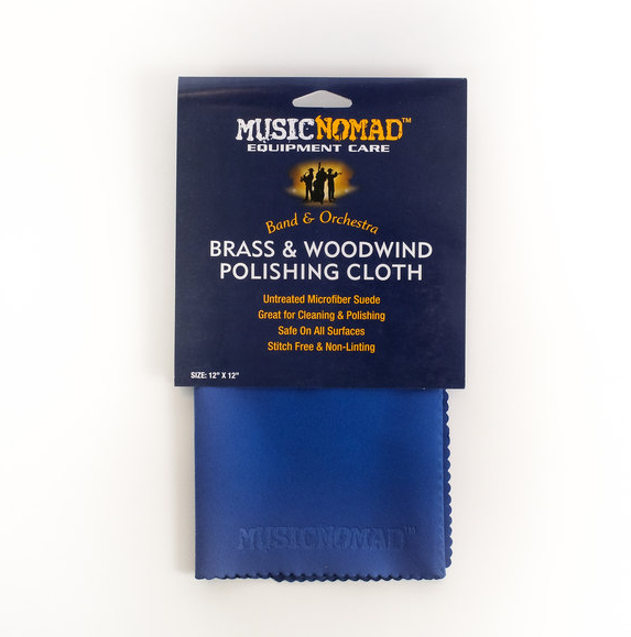 Royal blue Music Nomad brass and woodwind polishing cloth