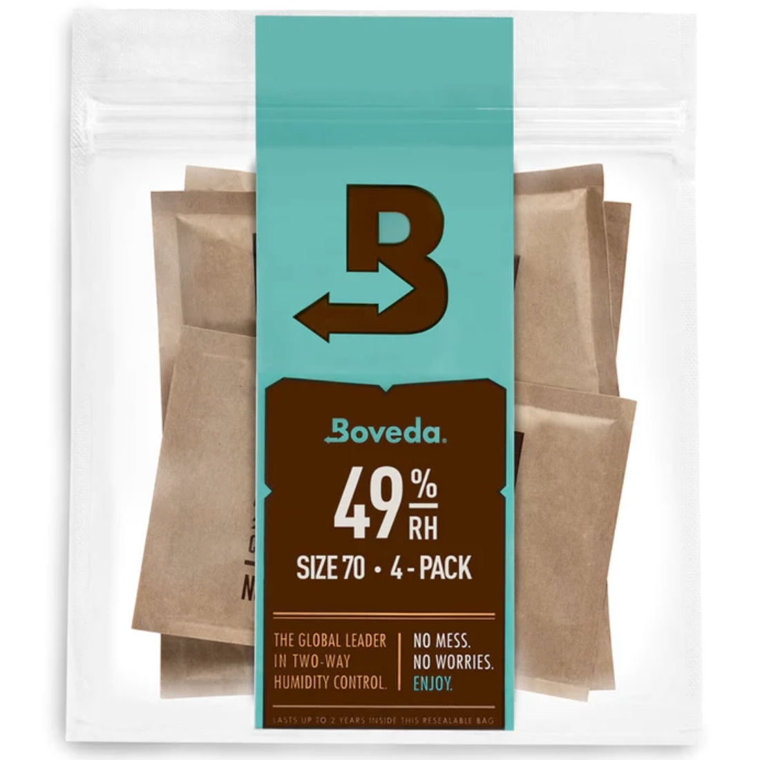 Clear bag with 4 humidity control packets inside