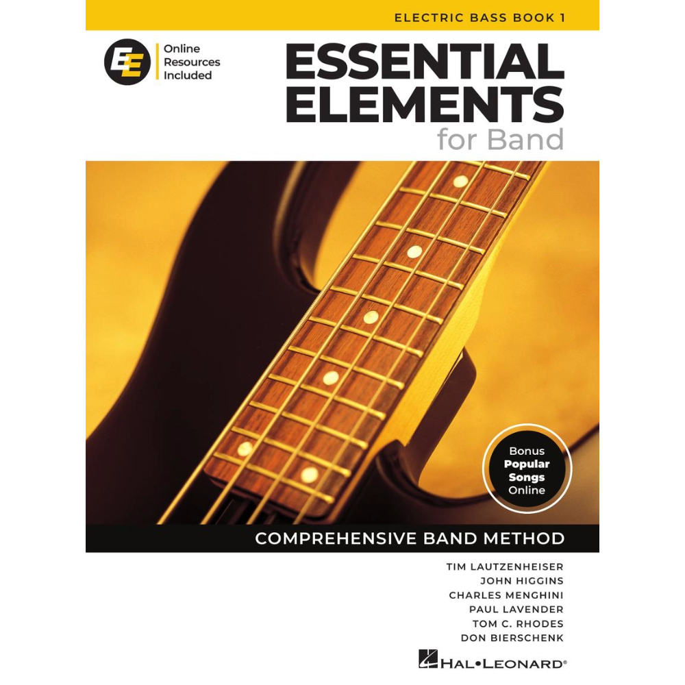 White method book titled Essential Elements for Band - Electric Bass