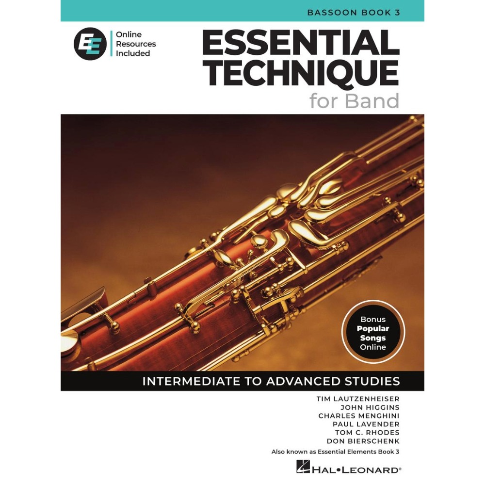 White and teal method book titled Essential Elements for Band Book 3 - Bassoon