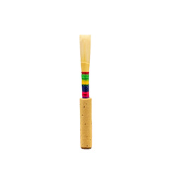 Lesher oboe reed wound with multicolor string