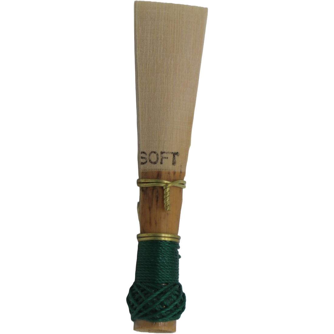 soft cane bassoon reed with emerald green thread
