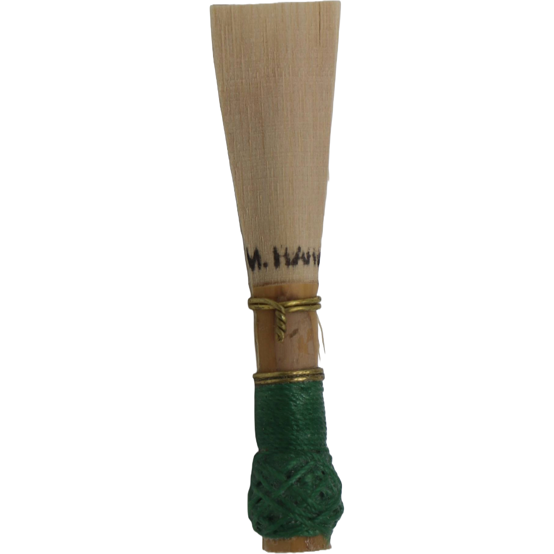 medium hard cane bassoon reed with emerald green thread