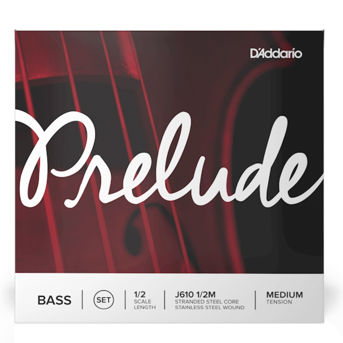 Red box of Prelude steelcore bass strings