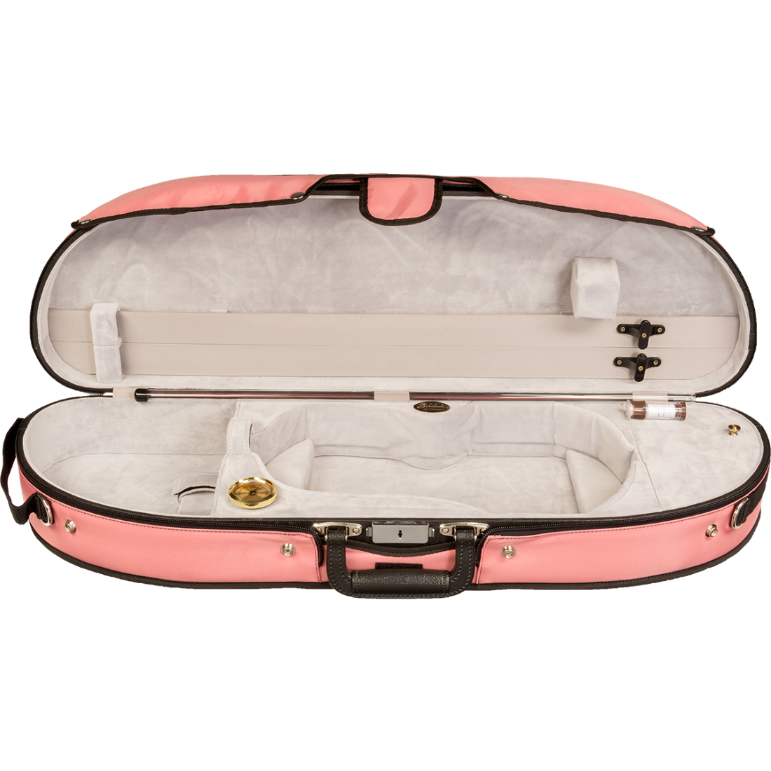 Pink half-moon Bobelock with white inner lining