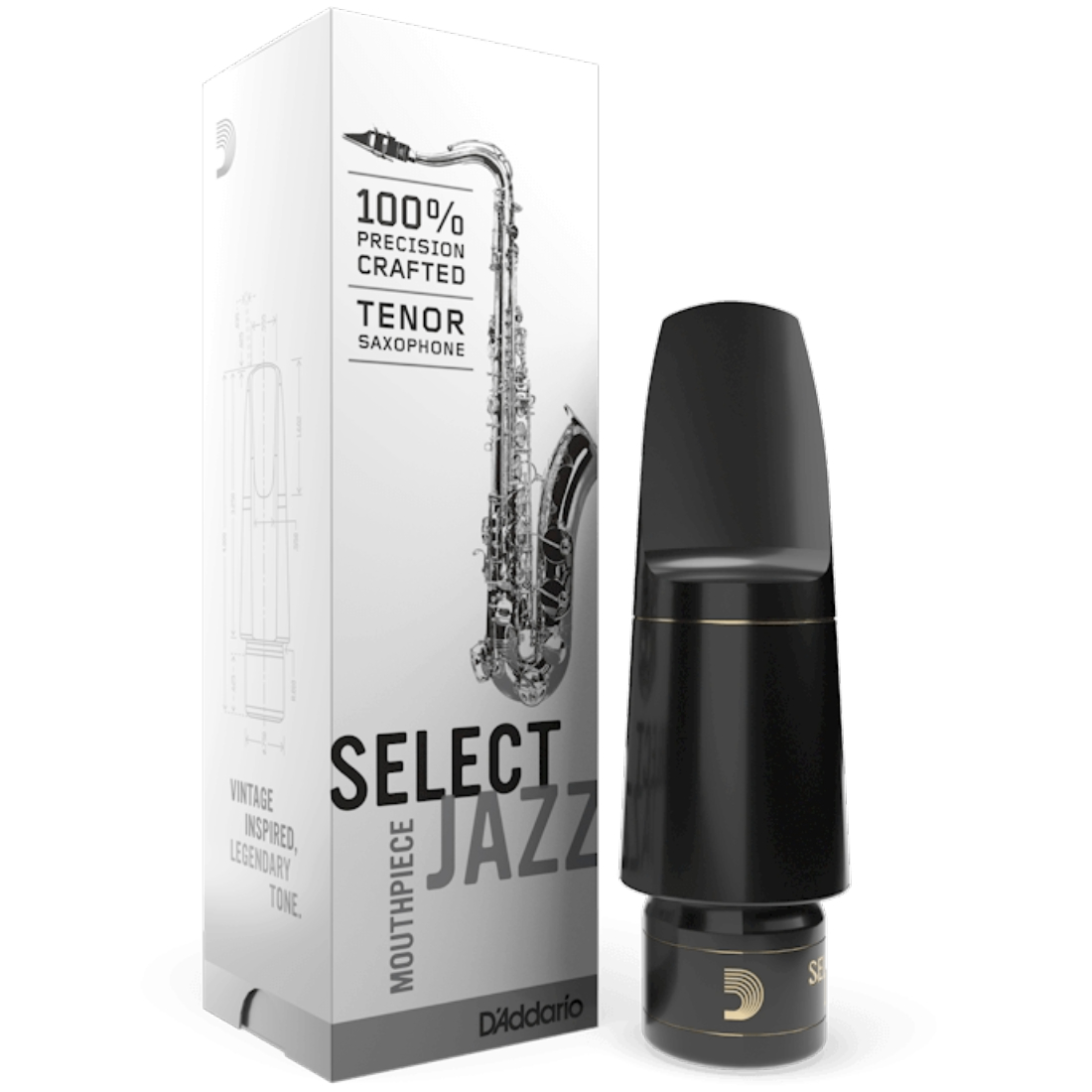 White box D'Addario select jazz tenor saxophone mouthpiece