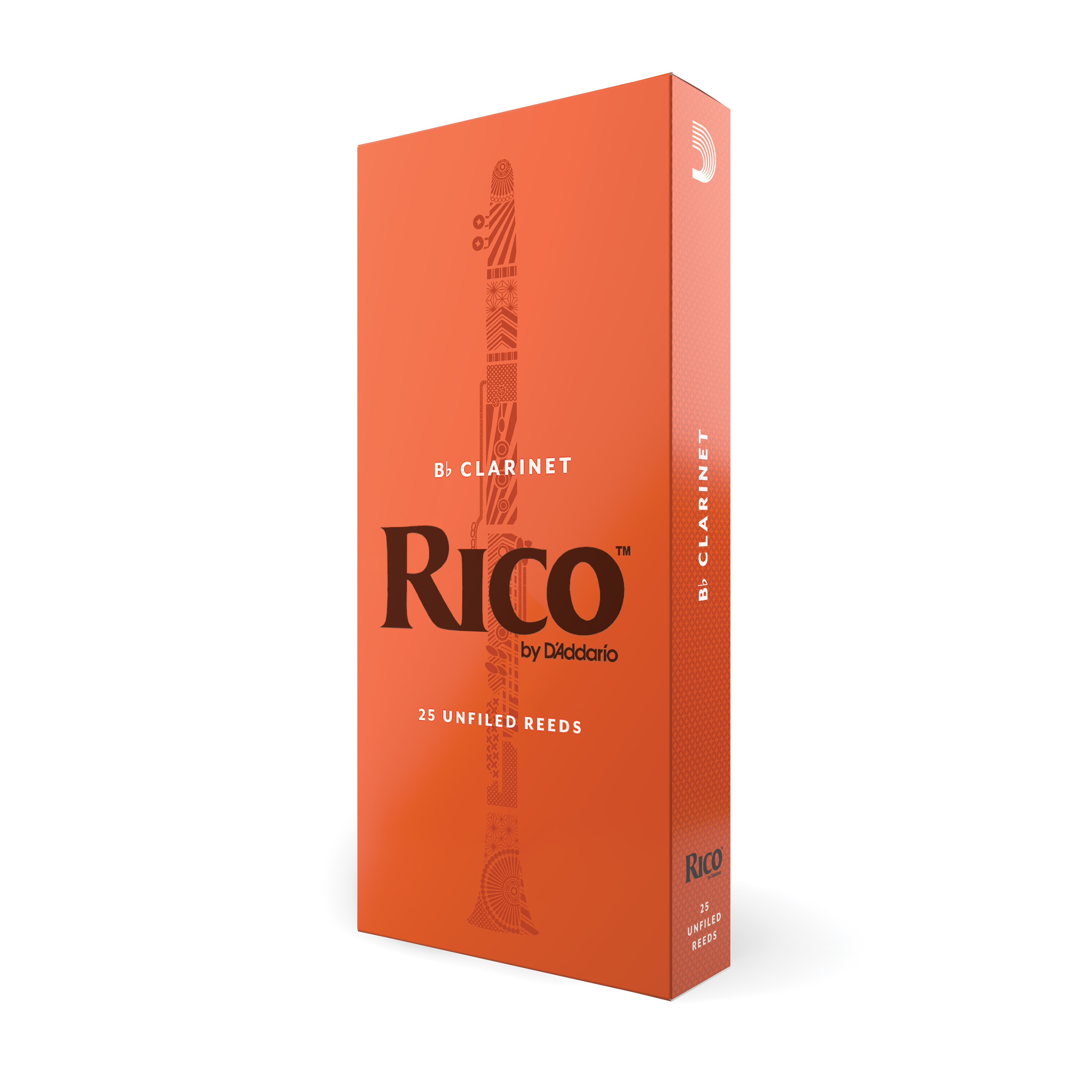 Orange Box of Twenty five Rico B Flat Clarinet reeds
