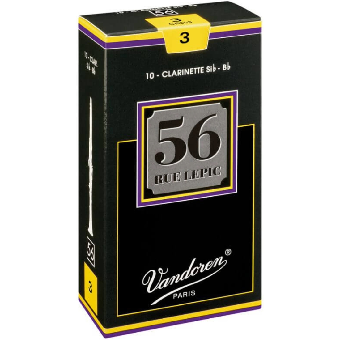 Box of 10 Vandoren 56 Rue Lepic B flat clarinet reeds