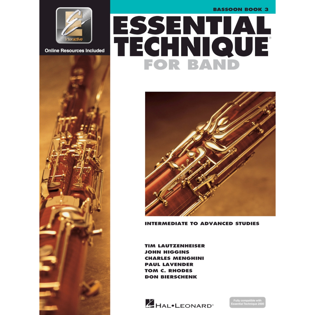 White cover with images of instruments titled essential elements for band book 3