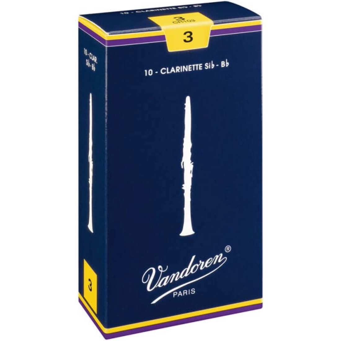 Blue  box of 10 Vandoren traditional B flat clarinet reeds