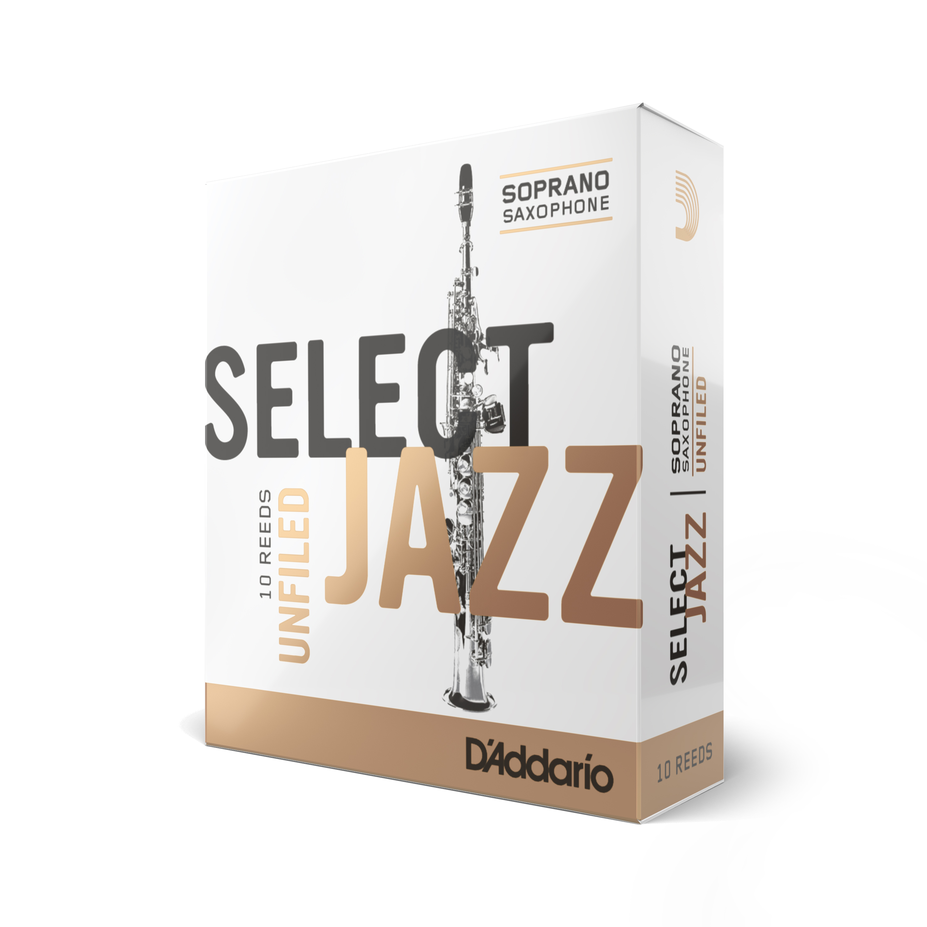 Box of Ten D'addario Select Jazz Unfiled Soprano Sax Reeds