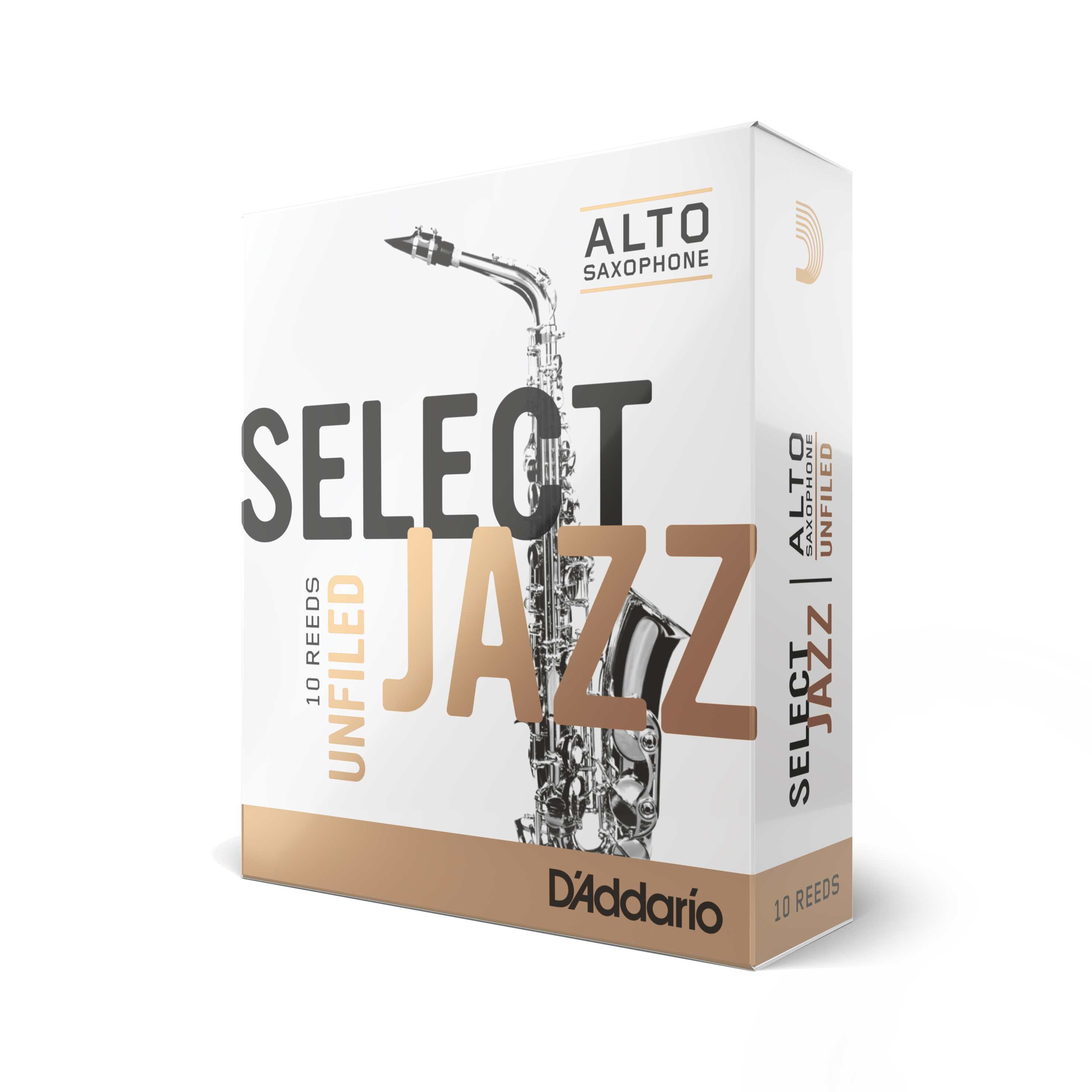 Box of Ten D'addario Select Jazz Unfiled Alto Sax Reeds