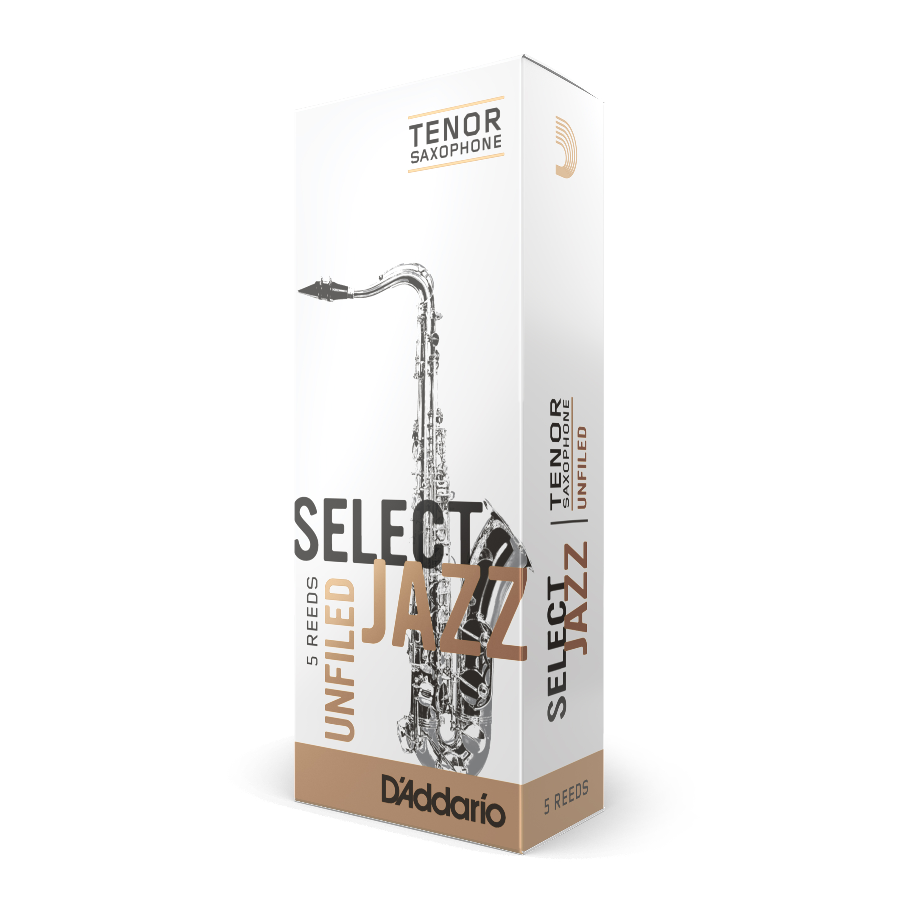 Box of five D'addario Select Jazz Unfiled Tenor Sax Reeds