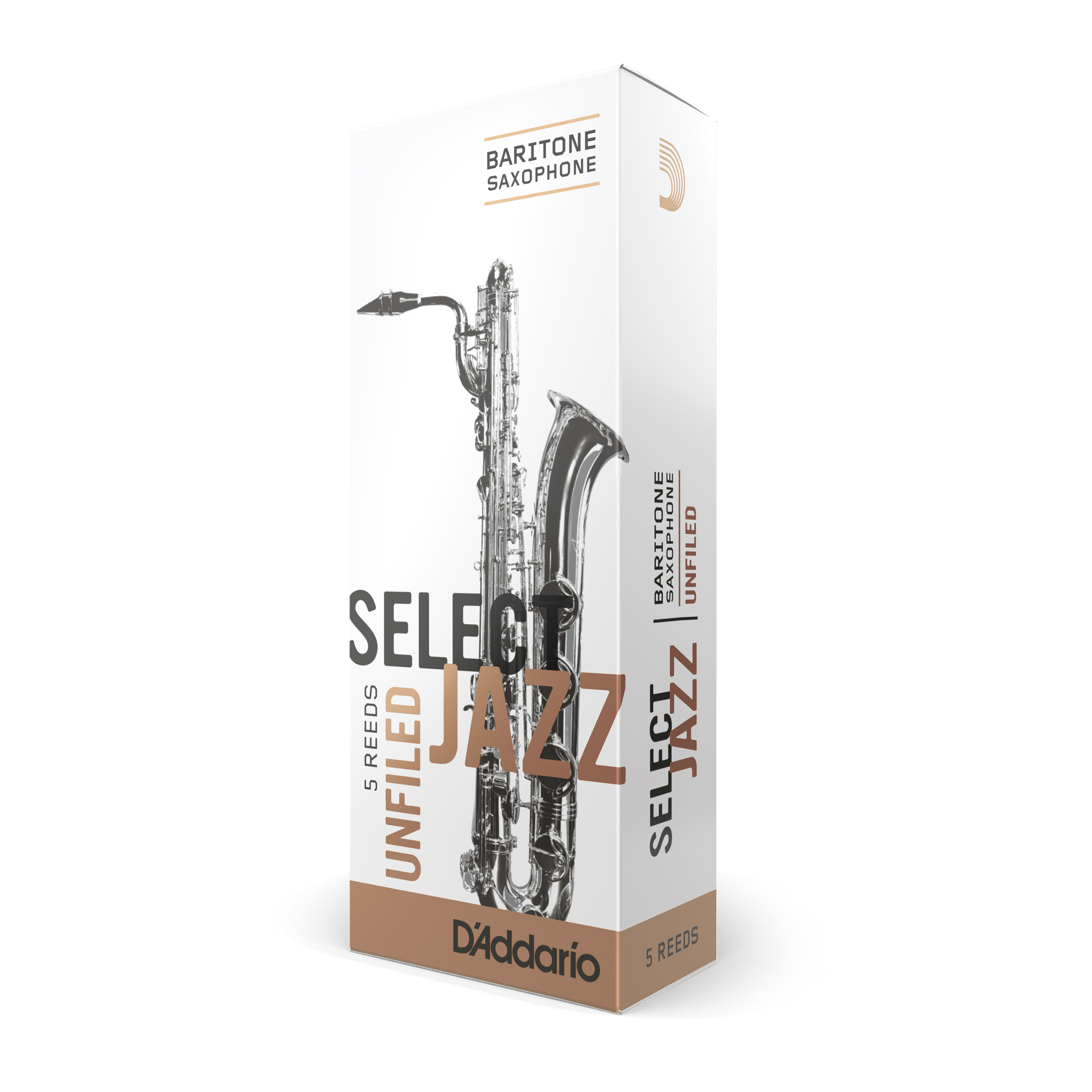 Box of Five D'addario Select Jazz Unfiled Baritone Sax Reeds