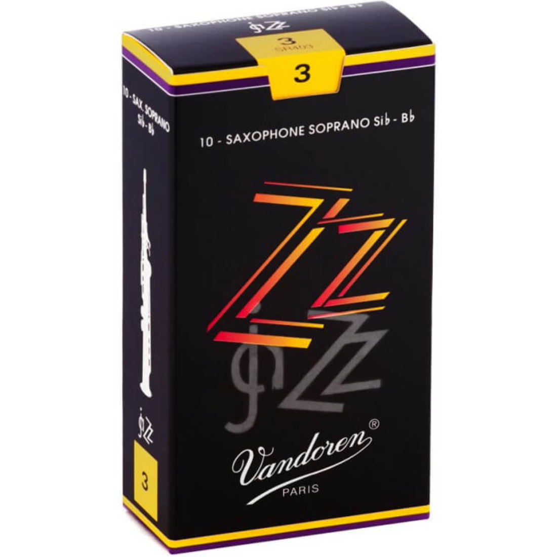 Black box of 10 Vandoren ZZ soprano saxophone reeds