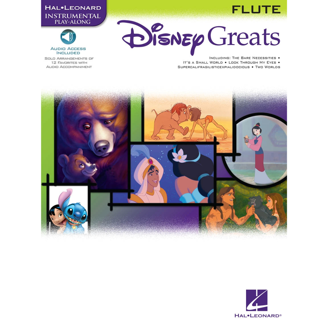 White cover with images from Disney movies, titled Disney greats