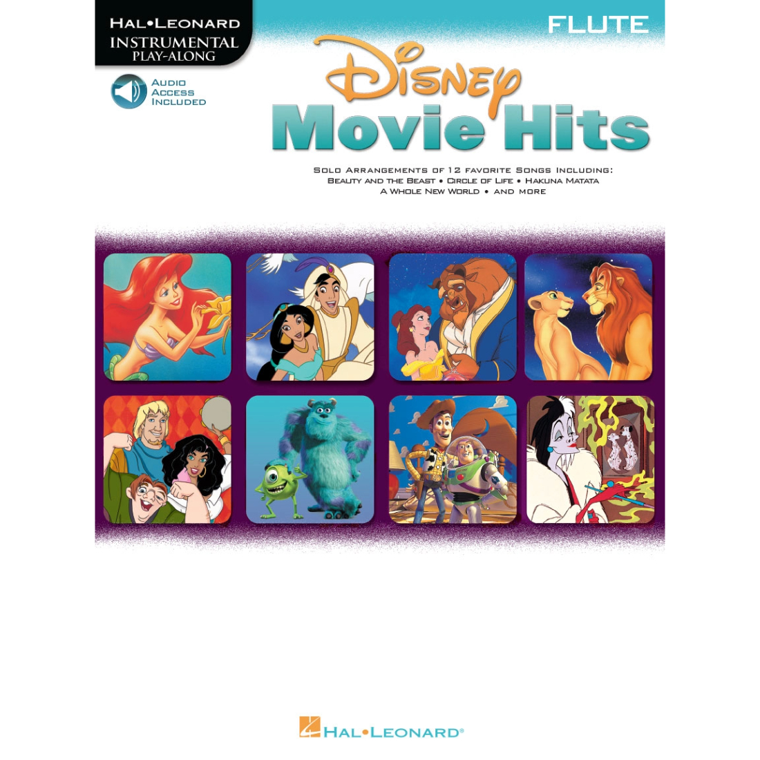 White cover with images from Disney movies, titled Disney movie hits