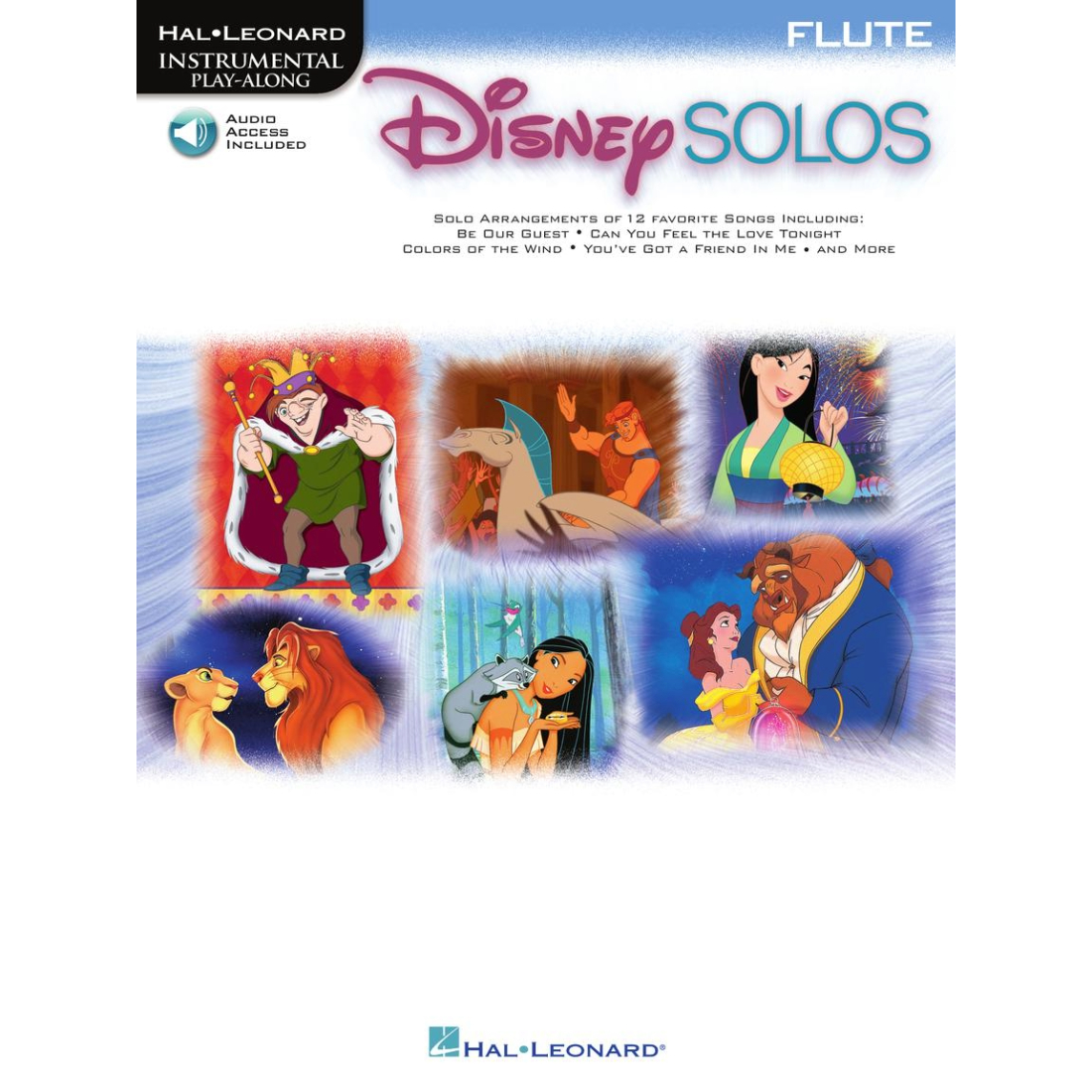 White cover with images from Disney movies, titled Disney solos