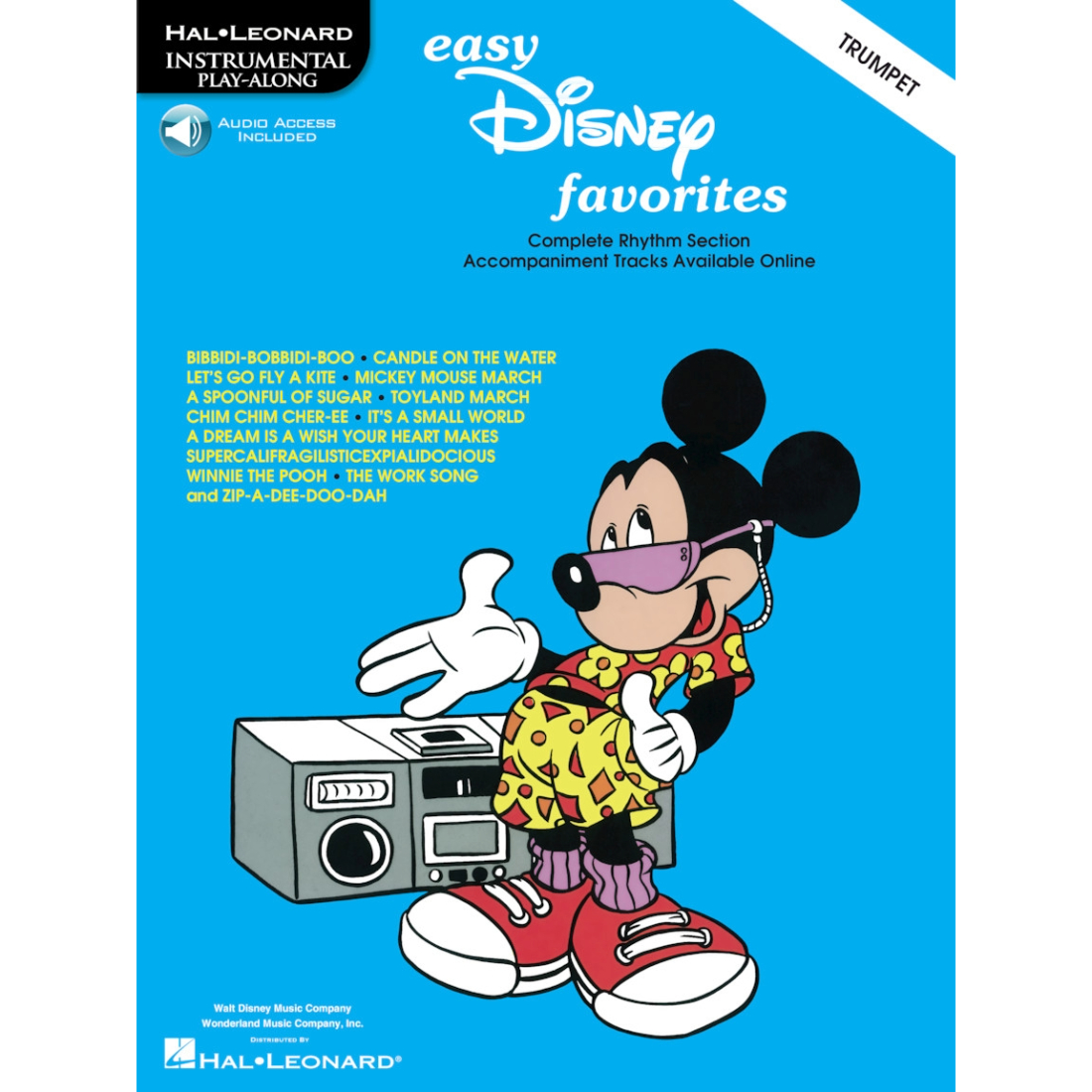 Blue cover with image of mickey mouse, titled easy Disney favorites