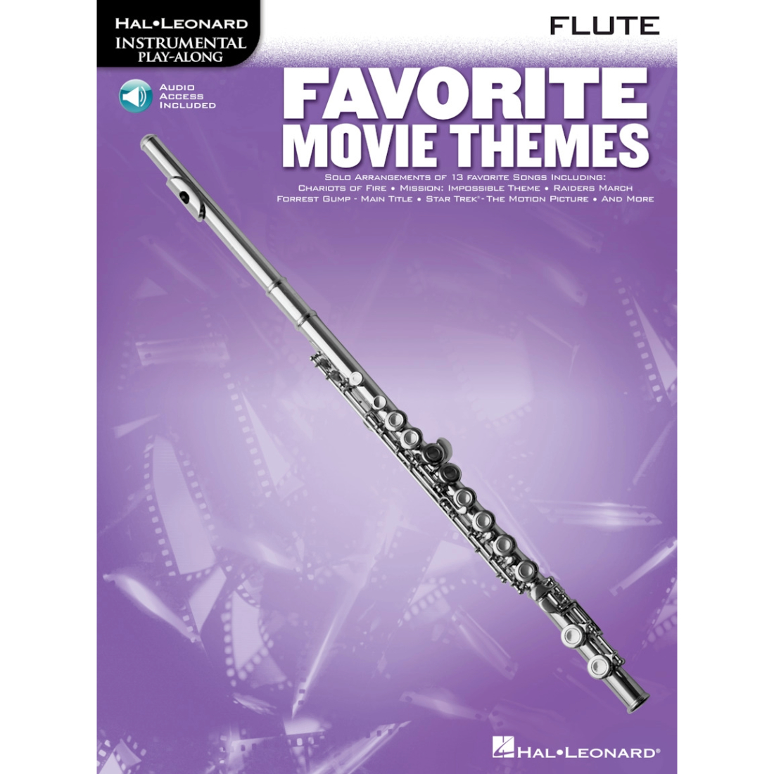 Purple cover with a flute on it, titled favorite movie songs