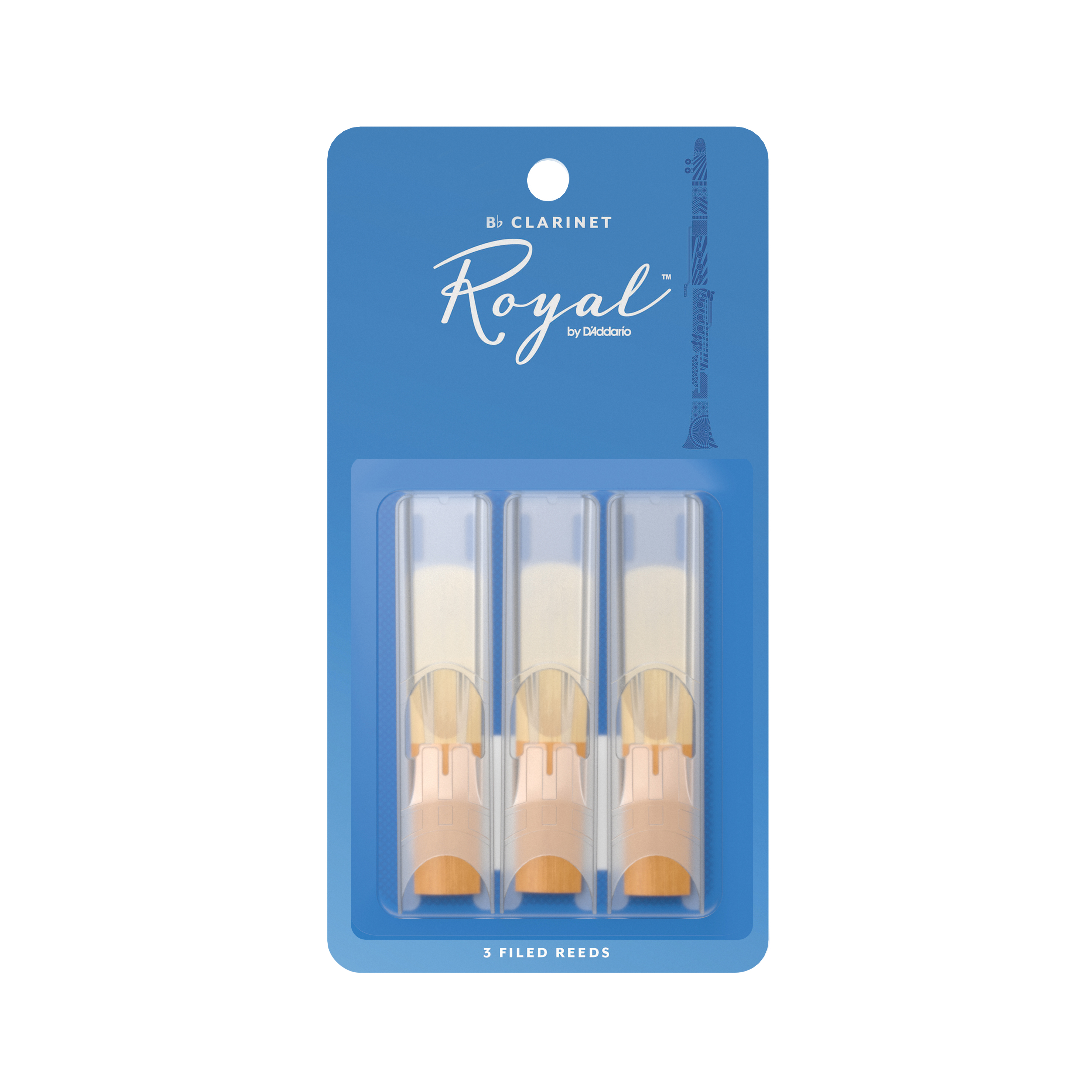 Blue Three pack of Roal by D'addario B Flat Clarinet reeds