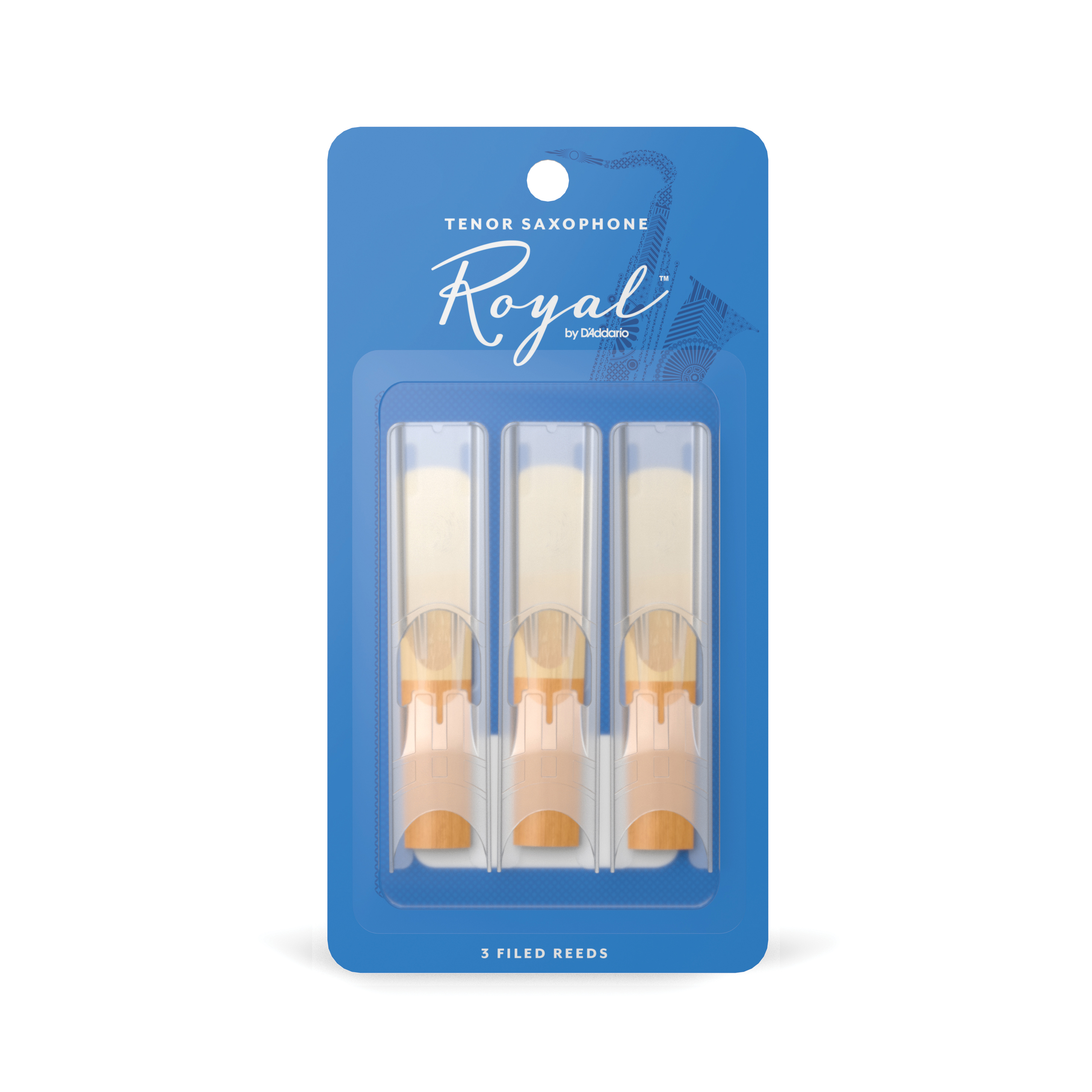 Blue 3 pack of Royal by D'addario Tenor Sax Reeds